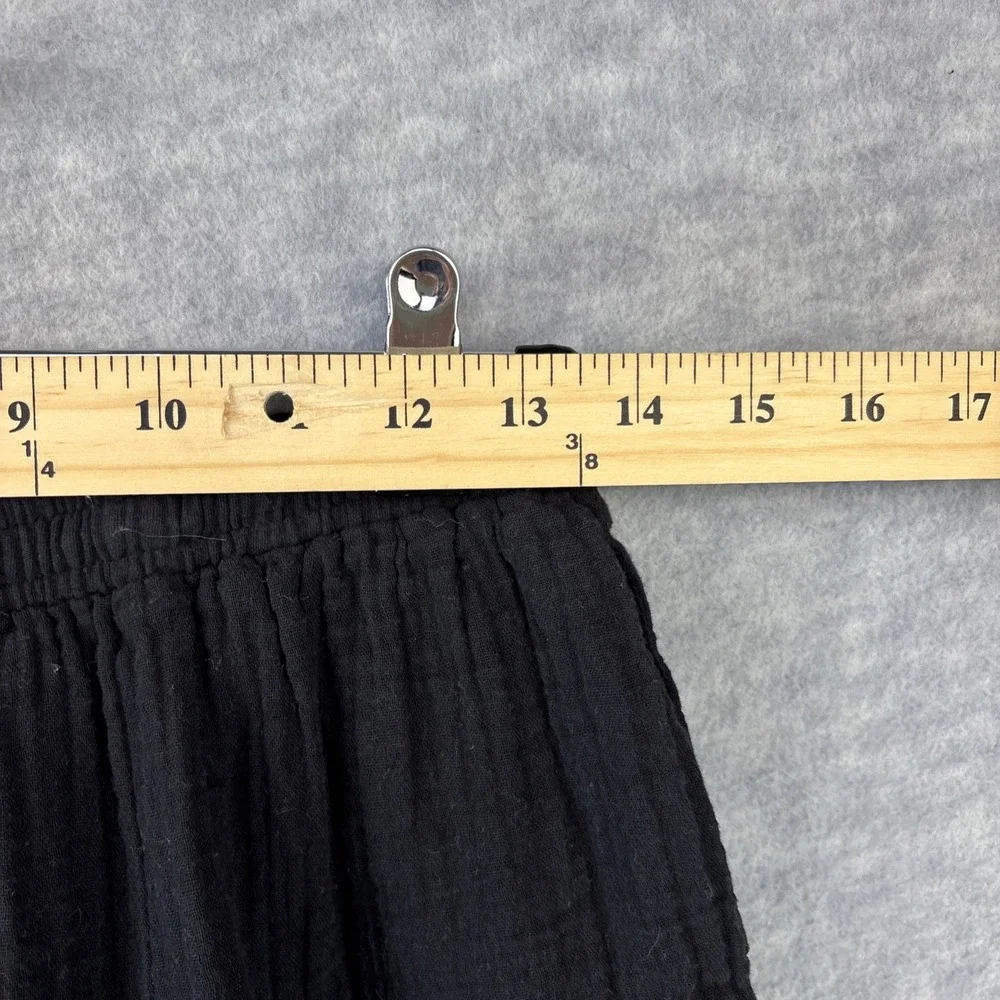 Stark‎ X Black Gauze Shorts L Lightweight Beachy Elastic Drawstring Flutter